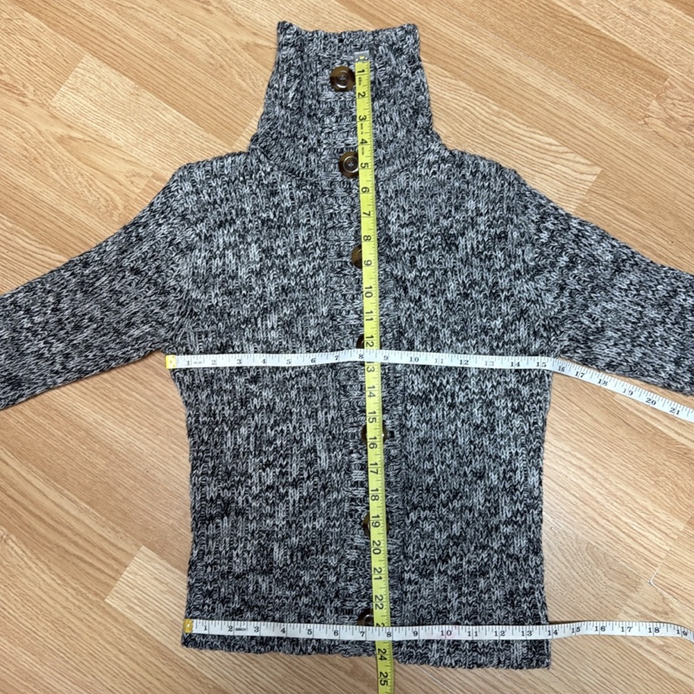 Energie M Juniors Black White Button Front Knit Cardigan Sweater Cozy - Picture 6 of 6
